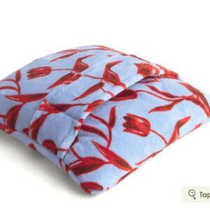 Vera Bradley Fleece Travel Blanket Pillow in Floating Tulips foldable